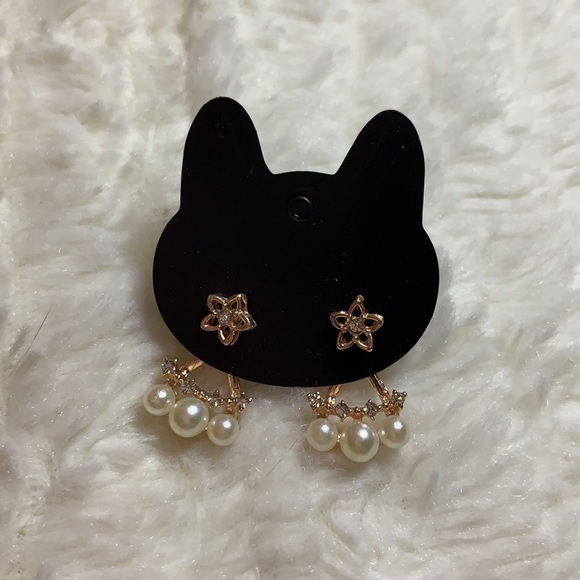 3 for 10 EARRINGS - star pearl gold - Picture 4 of 4